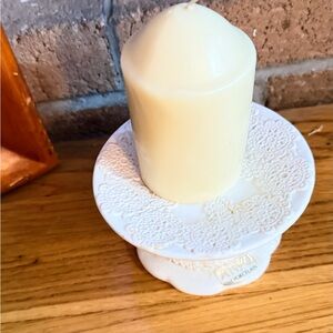 Lenox White Candle Holder with Cream Candle